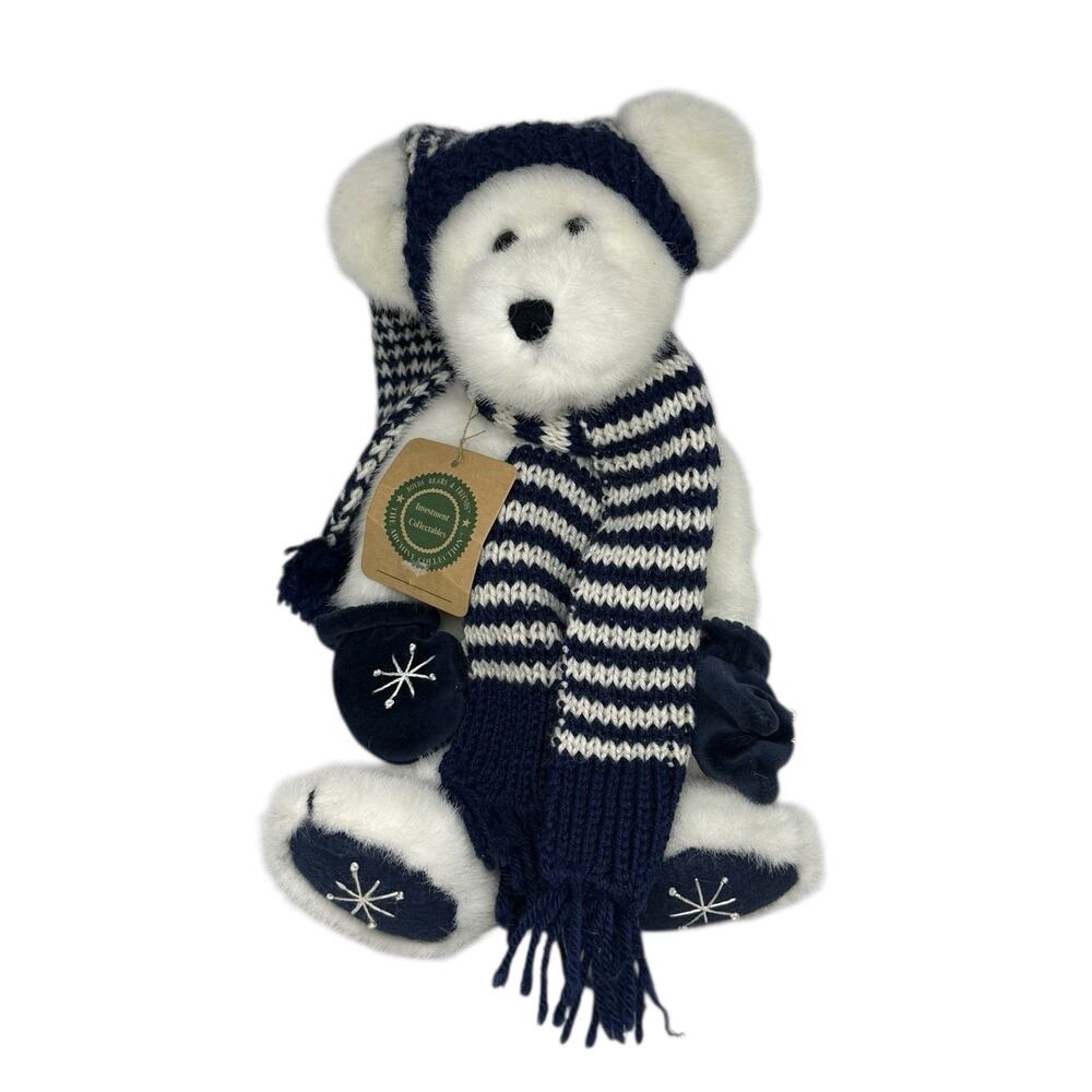 Boyds Bear 1998 Klaus Von Fuzzner Bear Cap Scarf Snowflake Gloves Retired 91262